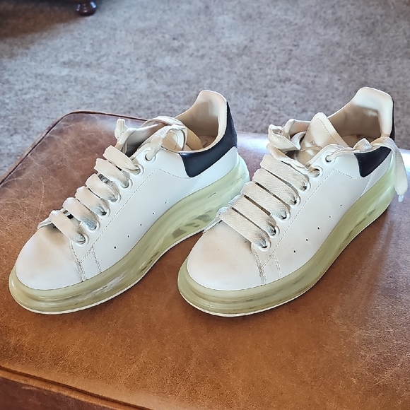 Alexander McQueen White Sneakers with Translucent Pale Green Platform - Picture 6 of 6